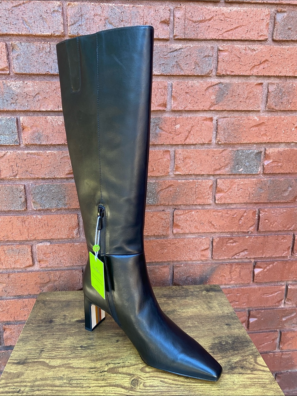 NWT Sam Edelman Black Leather Knee-High Boots 7.5